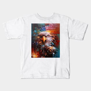 Patriotic Fusion Abstract Art Surrealistic Style Original Artwork Gift Ideas 05 Kids T-Shirt